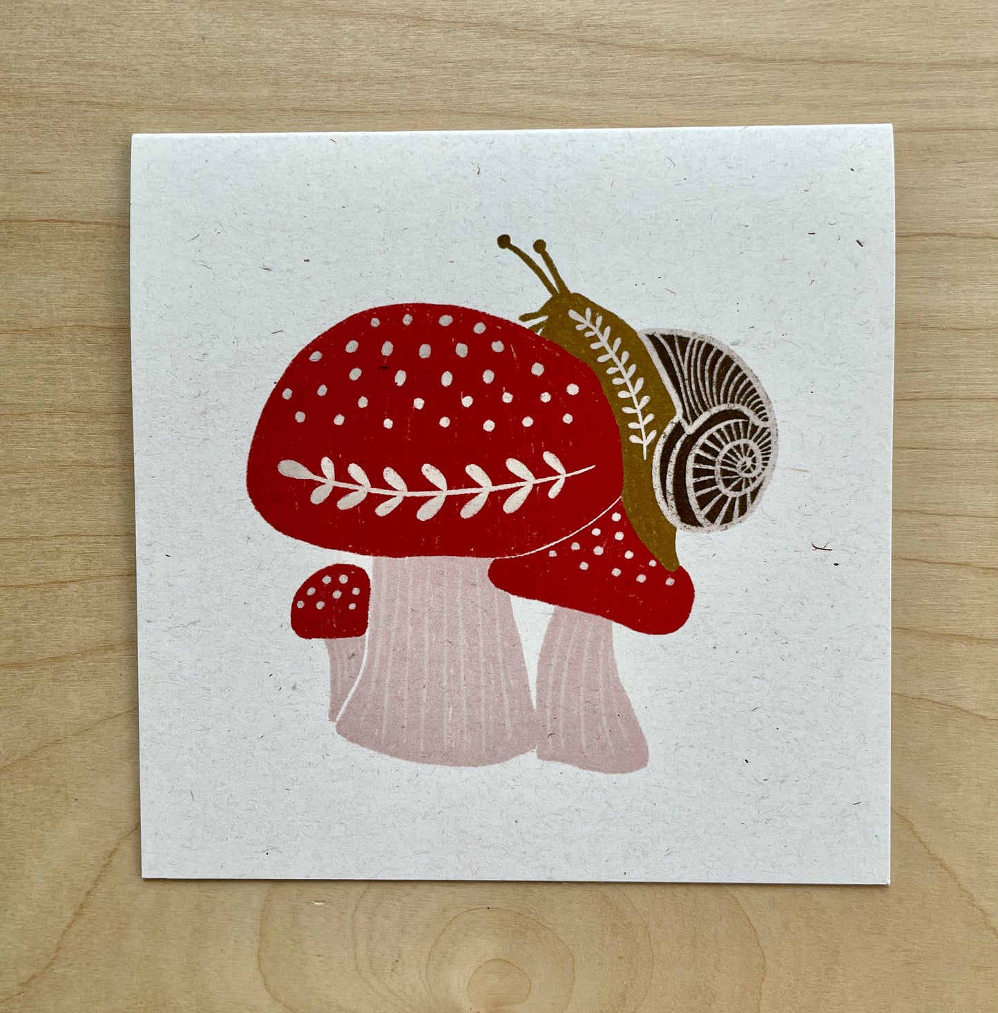 Mushroom Snail Greeting Card