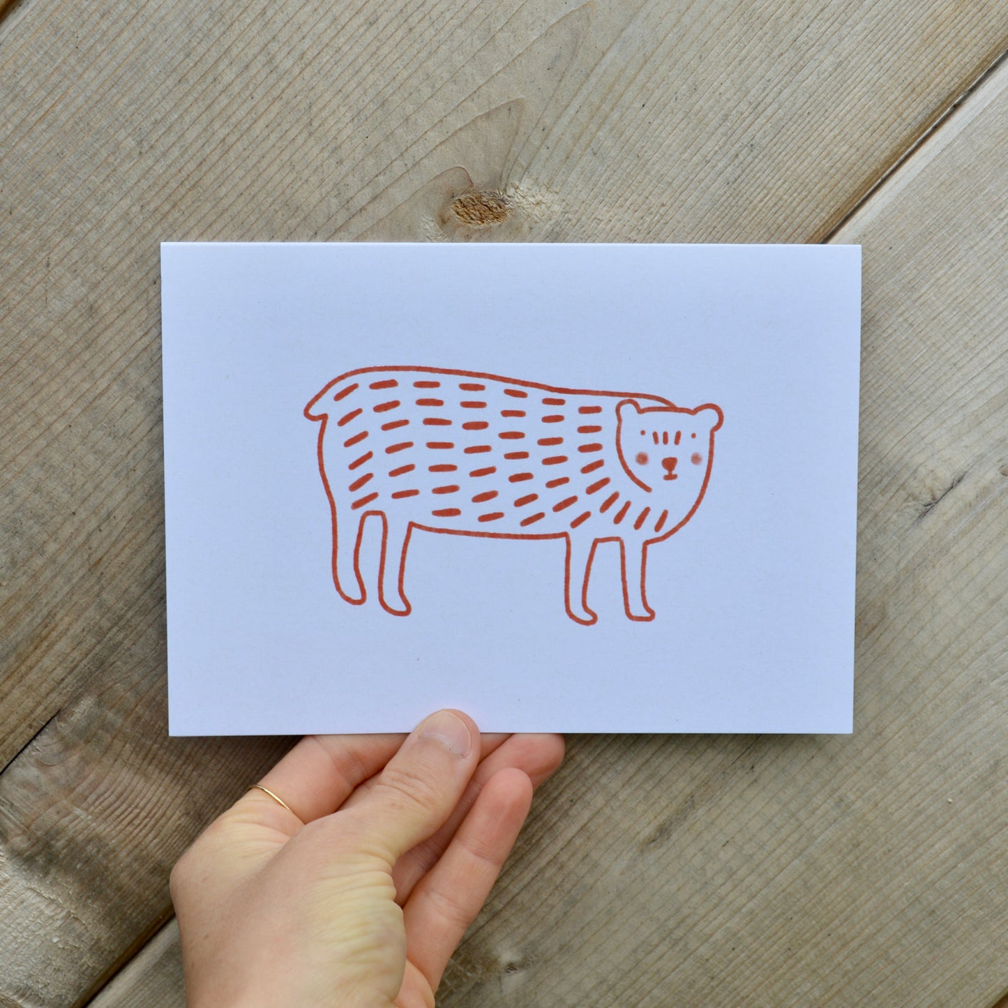 Red Bear Greeting Card