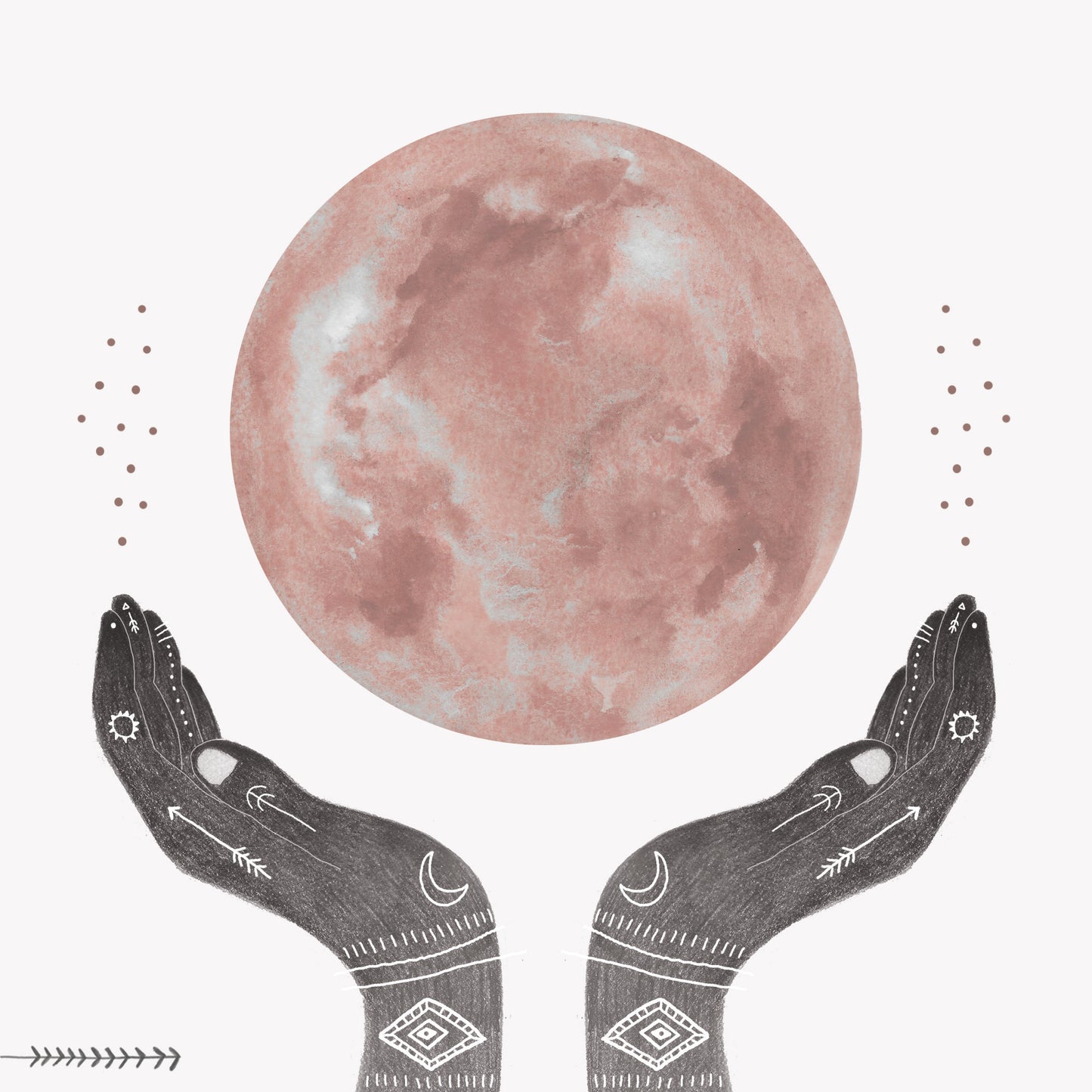 Moon Hands Greeting Card