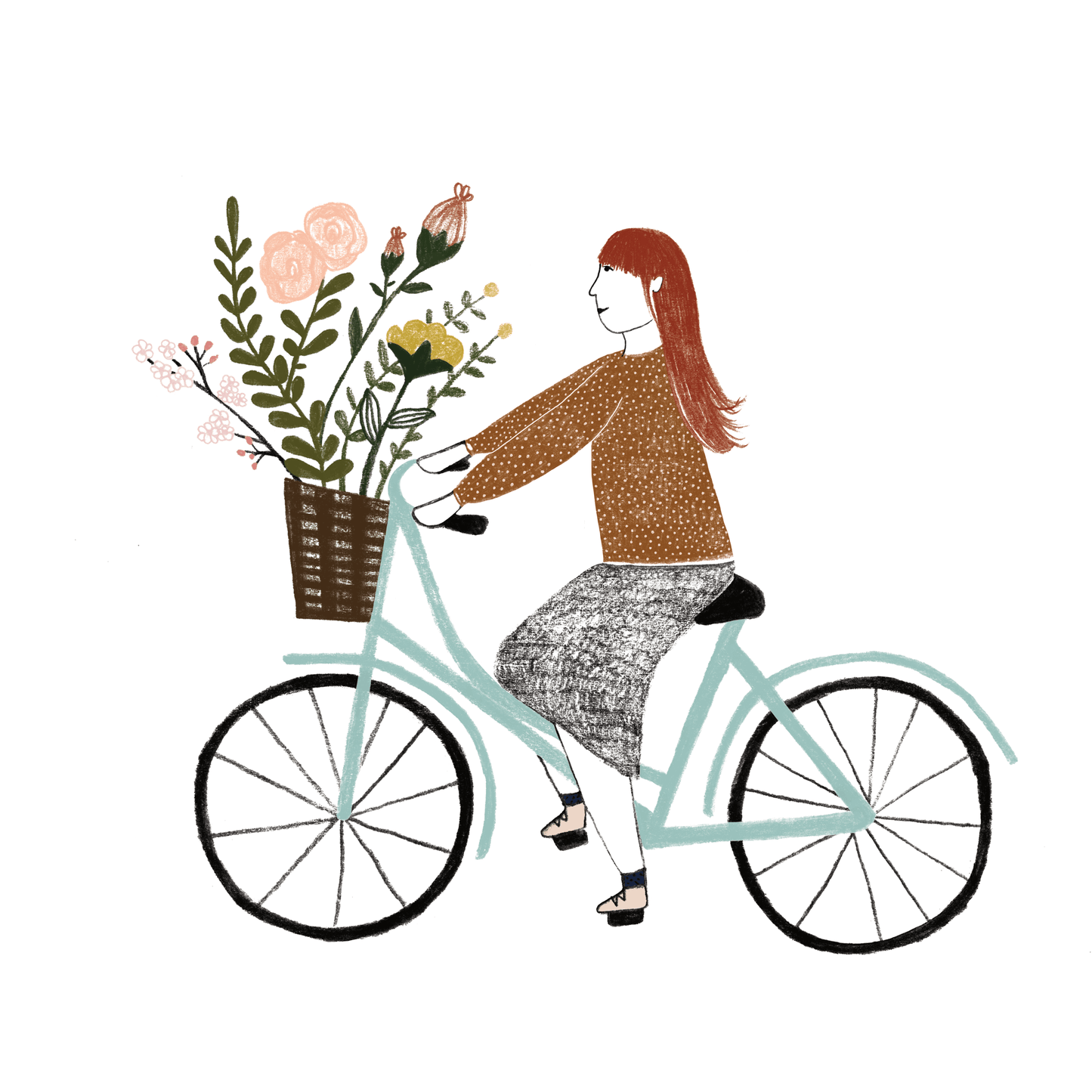 Bikes & Blooms Greeting Card