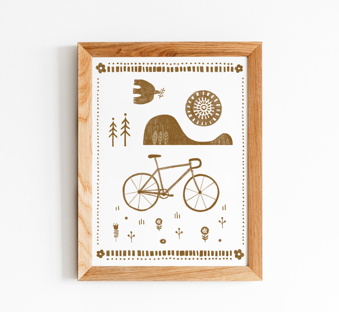 Folksy Bike Print