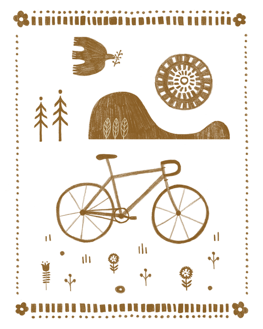 Folksy Bike Print