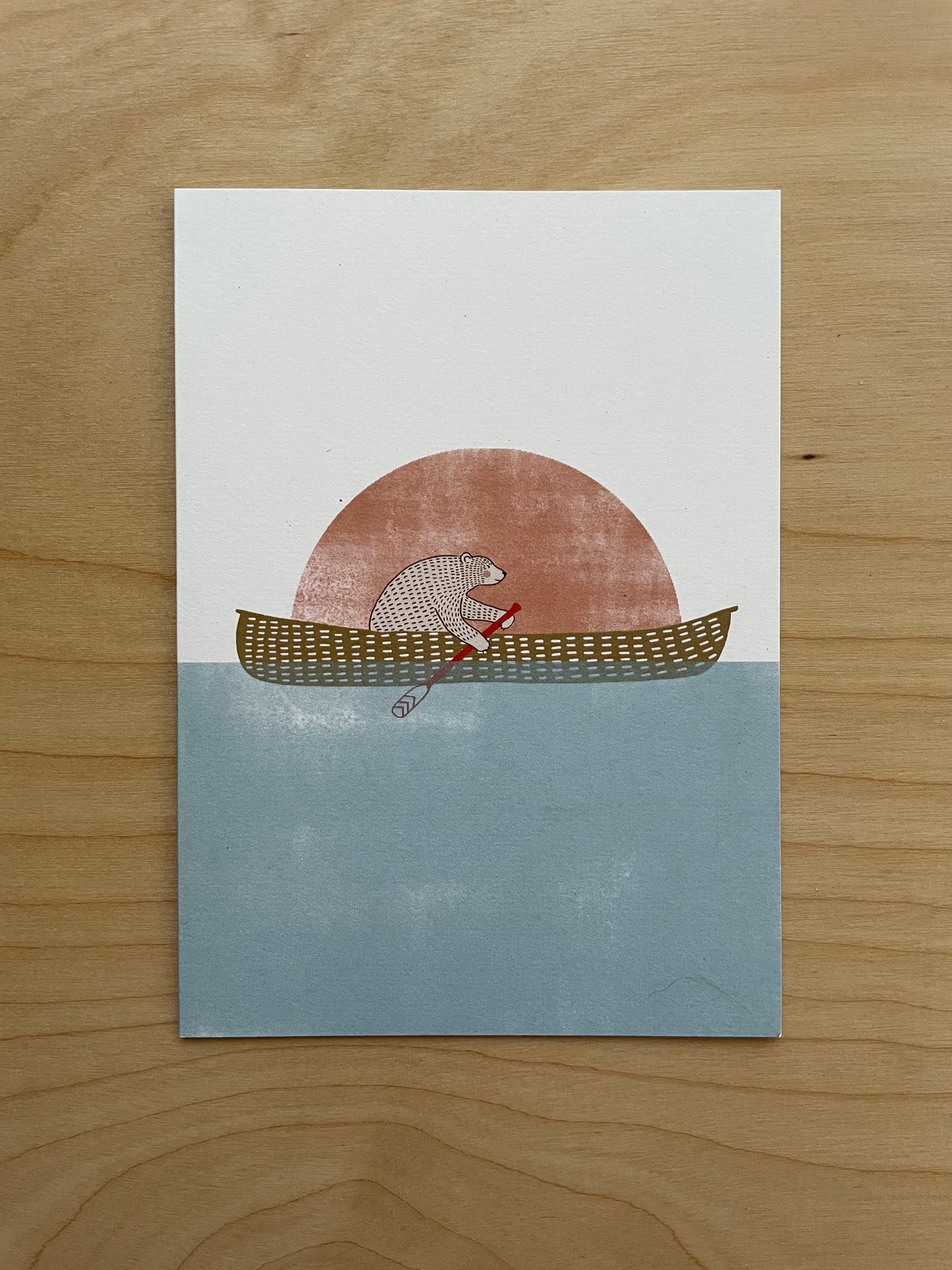 Canoe Bear Greeting Card