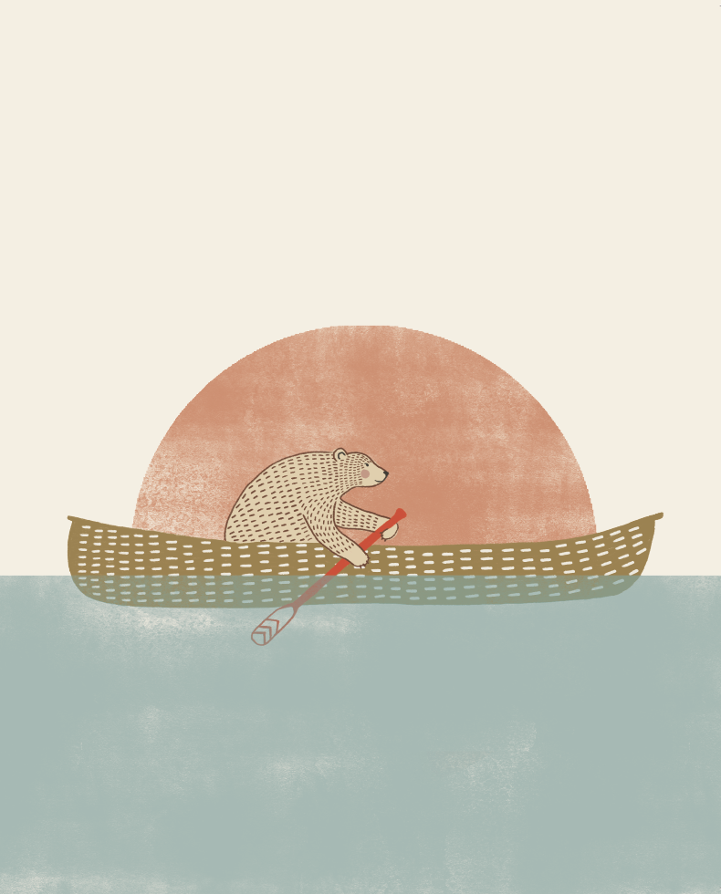 Canoe Bear Bike Print