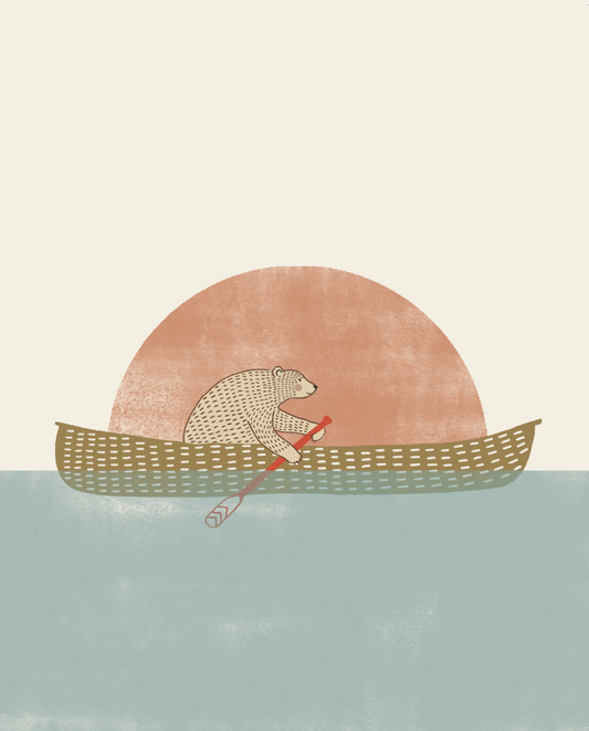 Canoe Bear Bike Print