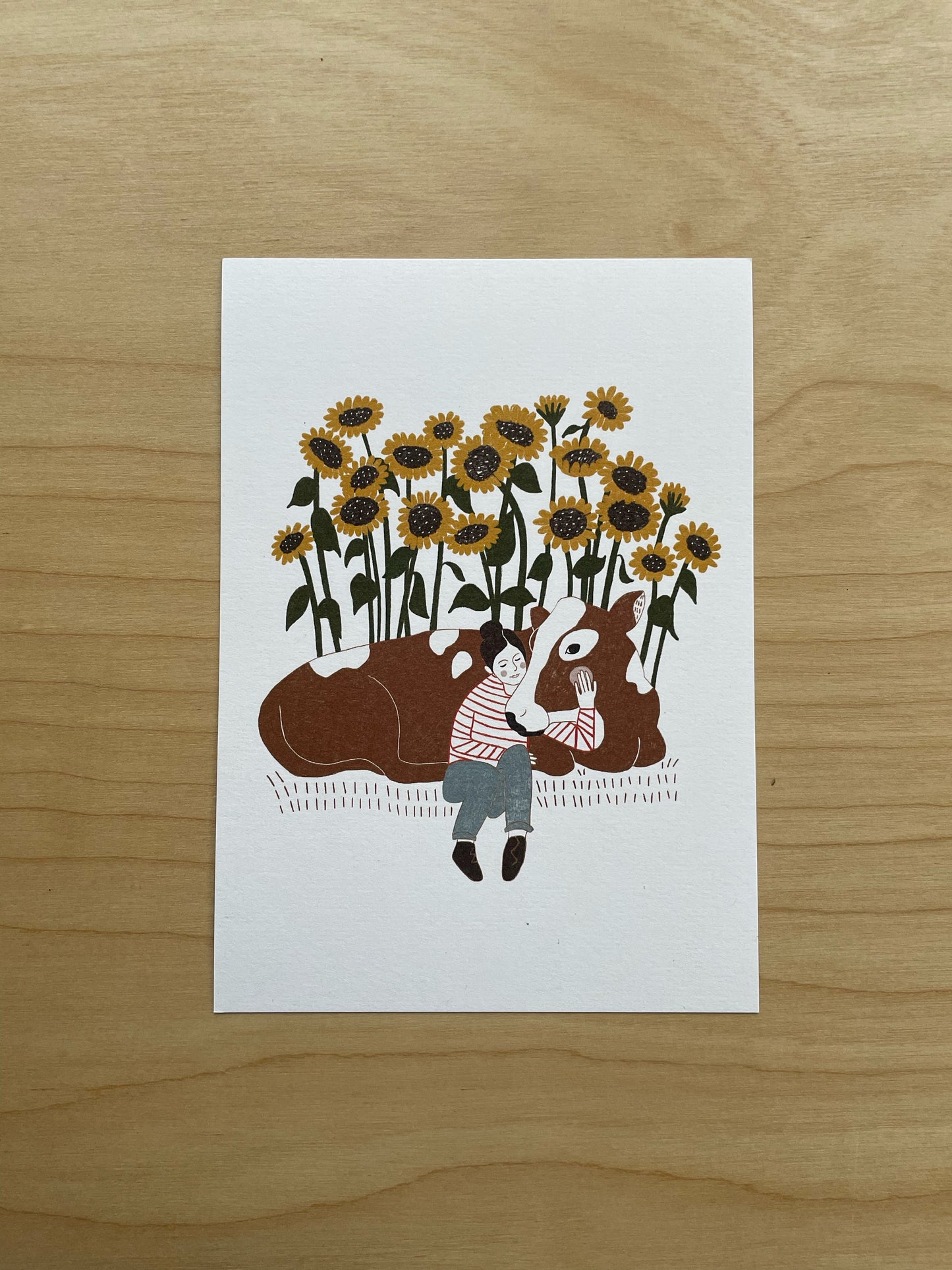 Cow Hug Postcard