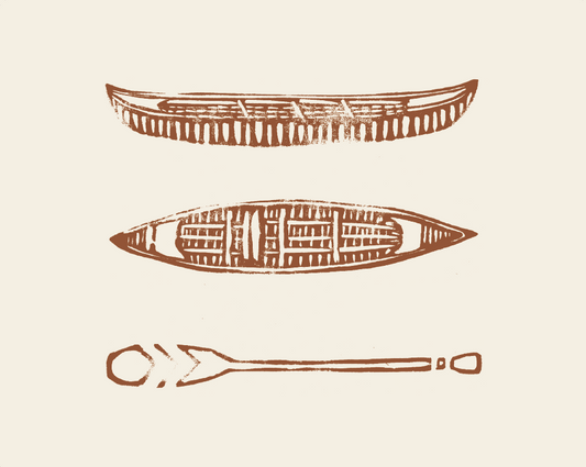 Lino Canoe Print