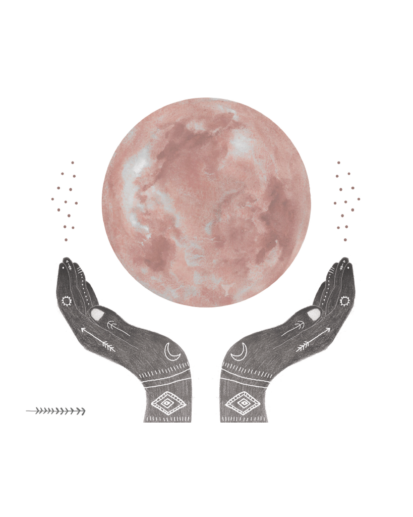 Moon Hands Print