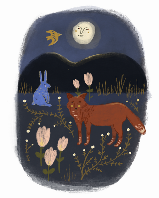 Night Fox Greeting Card