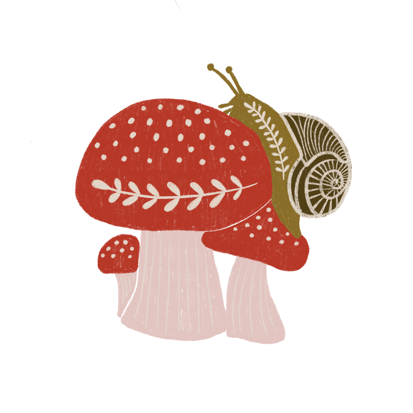 Mushroom Snail Greeting Card