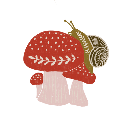 Mushroom Snail Greeting Card