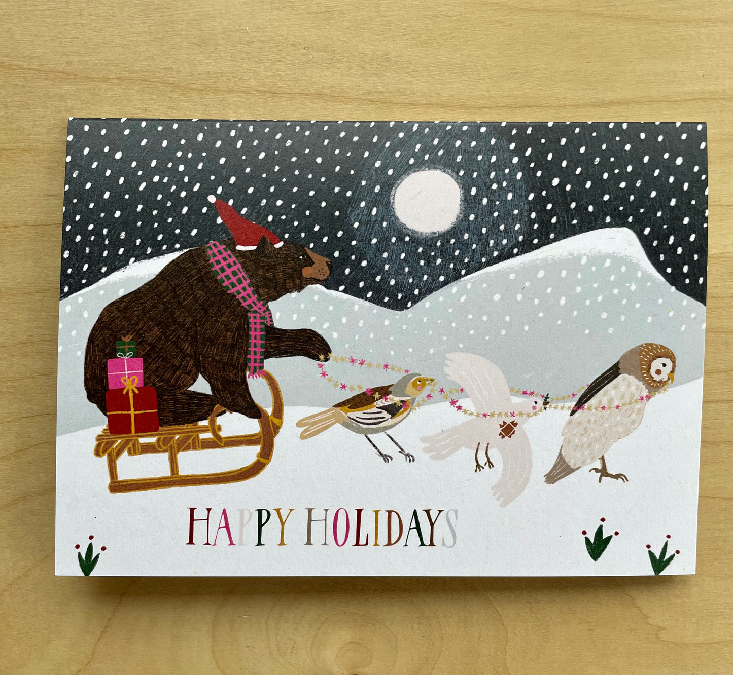 Sleigh Bear Greeting Card