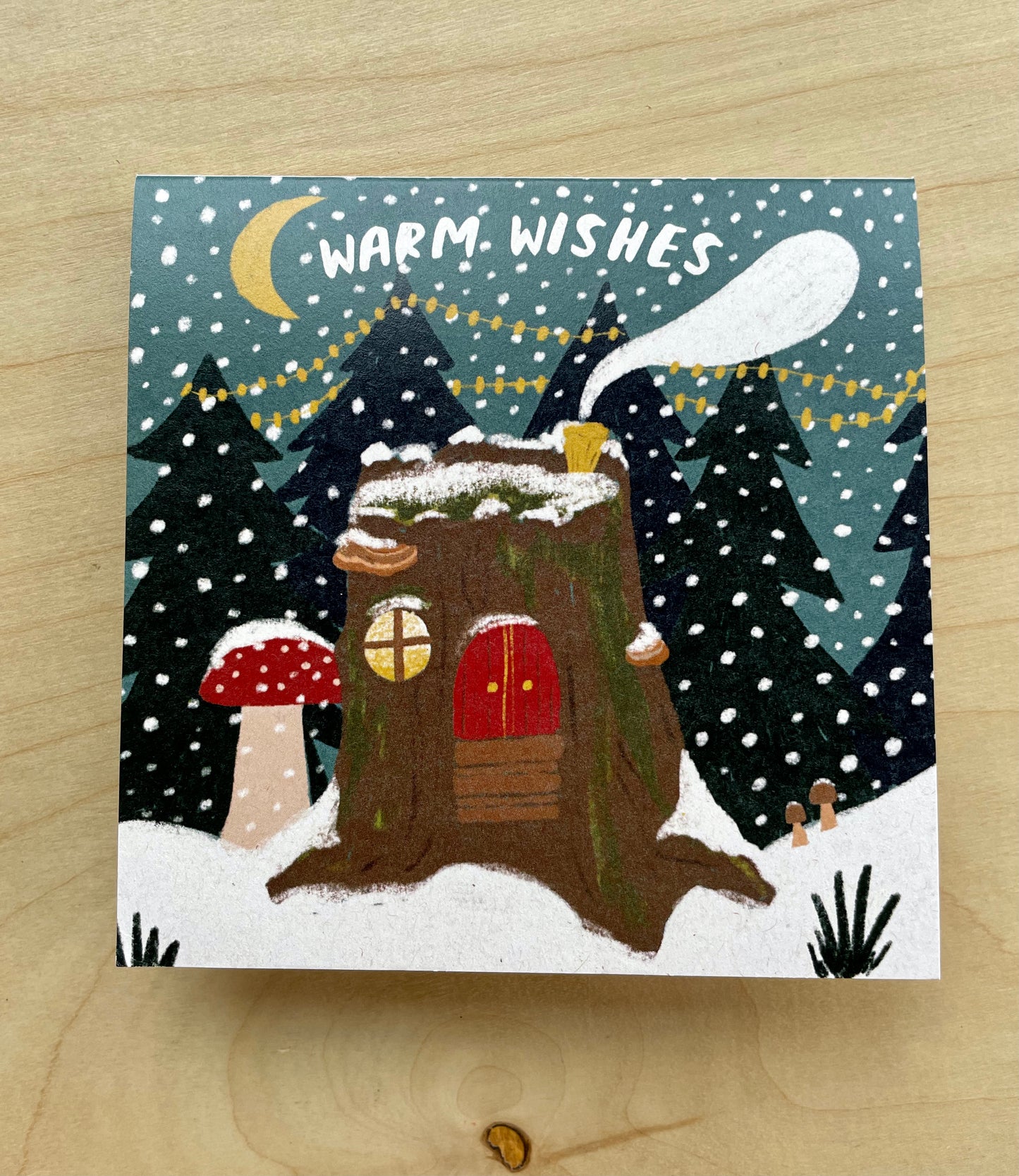 Warm Wishes Fairy Stump Greeting Card