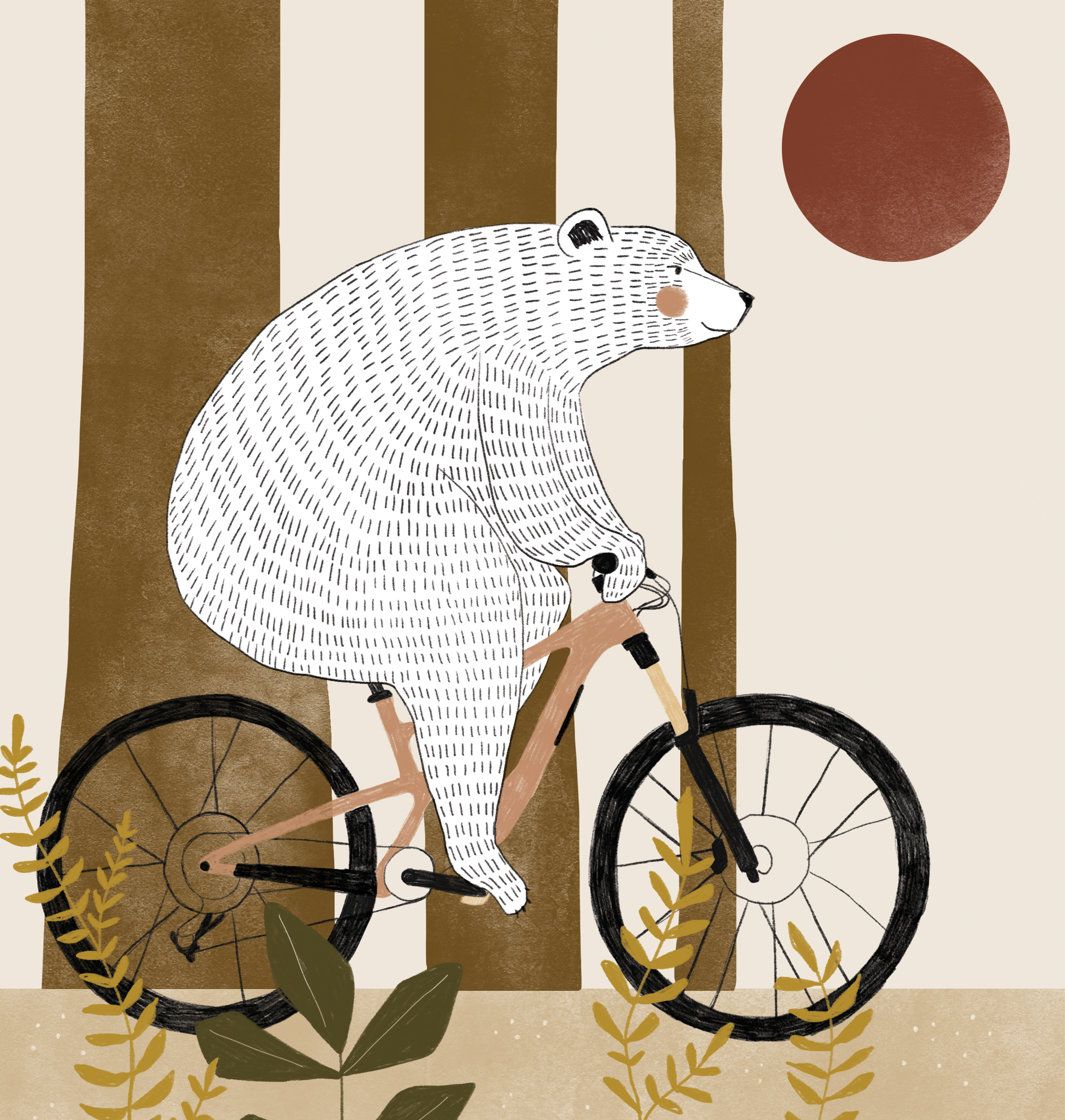 Bike Bear Greeting Card