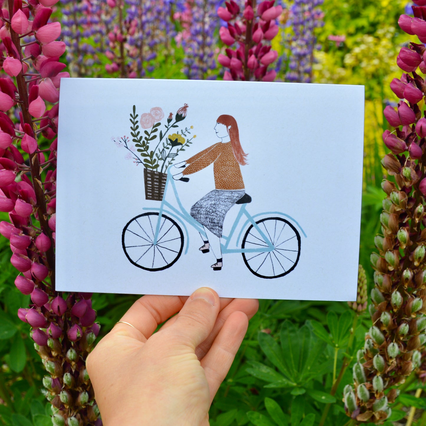 Bikes & Blooms Greeting Card