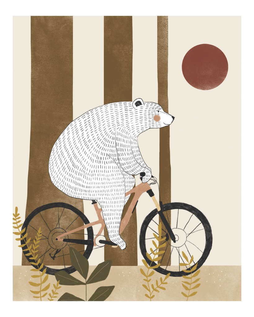 Bike Bear Print