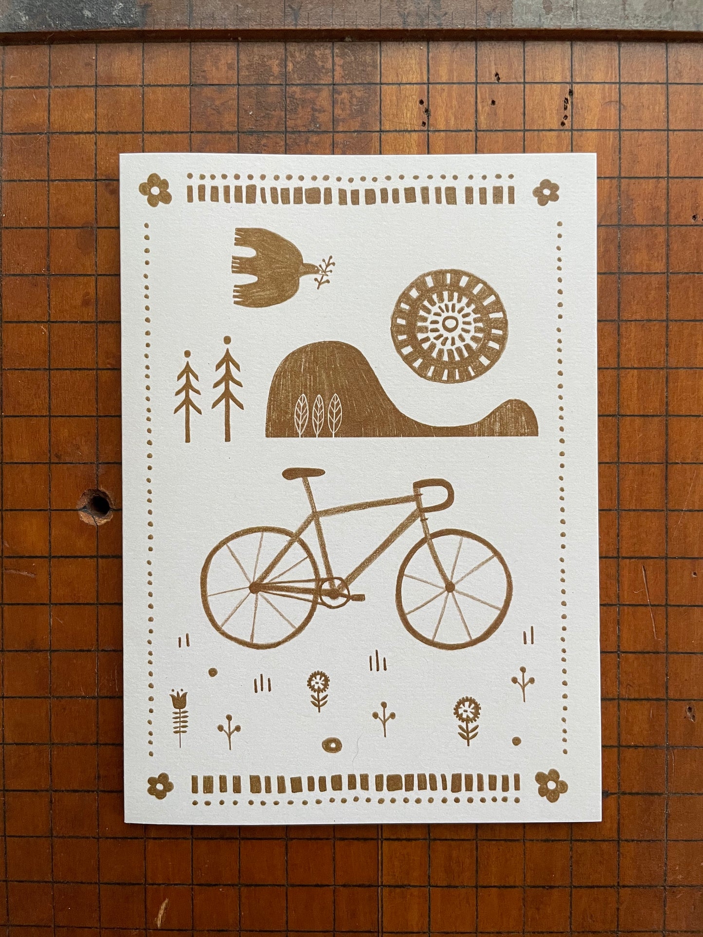Folksy Bike Greeting Card