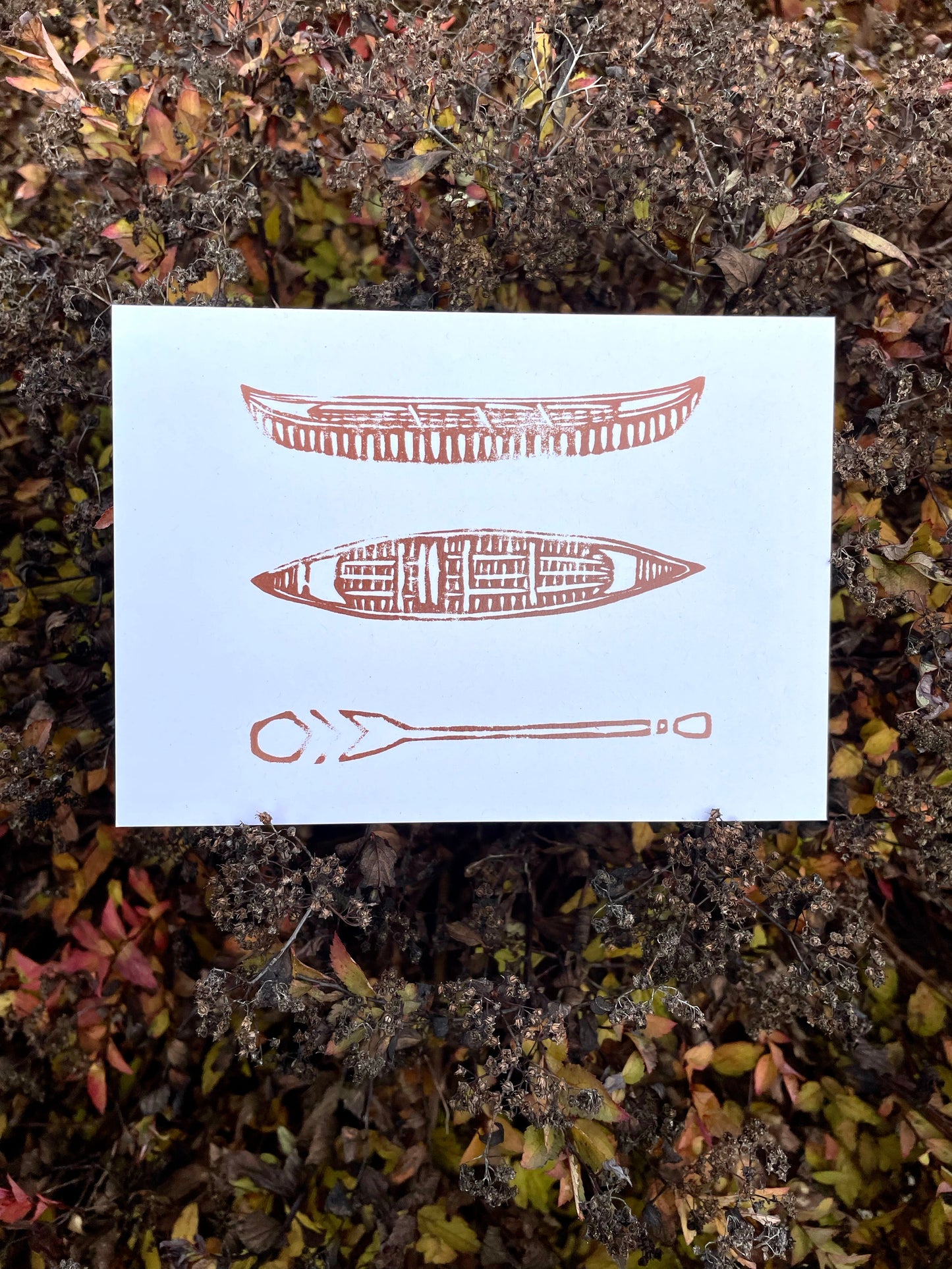 Lino Canoe Greeting Card