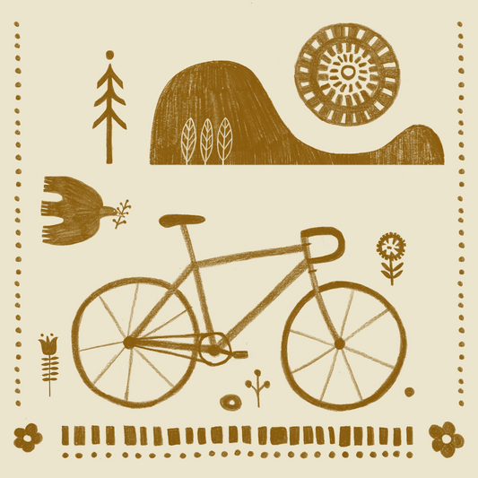 Folksy Bike Greeting Card